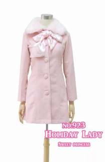   Princess Cut Faux Fur Collar Mid Coat 923 Pink AU Sz 8 20  