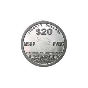  2008 Liberty Dollar $20 .999 Fine Silver 