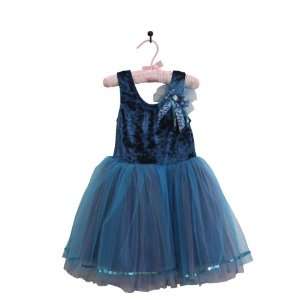   : Miss Princess Blue Ribbon Sleaveless Velour Dancewear: Toys & Games