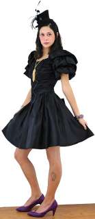   Black SEQUINS SWEETHEART Lace PUFF Party Cocktail Prom MINI Dress M/L