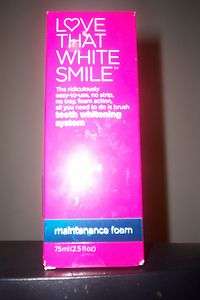 LOVE THAT WHITE SMILE TEETH WHITENING SYSTEM MAINTENANCE FOAM 