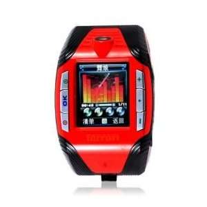  F3 Tri band (GSM 900/1800/1900) Watch Style Cell Phone Red 