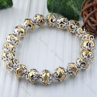 Gold Plated Faceted Crystal Flower Decorated Bracelet  