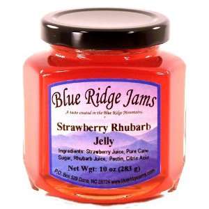 Blue Ridge Jams Strawberry Rhubarb Jelly, Set of 3 (10 oz Jars 