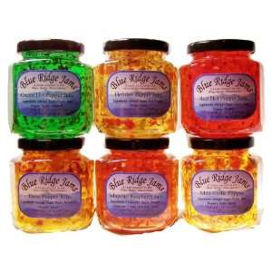   Pepper Jelly, Jams, and Preserves Variety Pack, Set of 6 (10 oz Jars