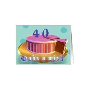   girl cake golden plate 40 years old birthday cake Card: Toys & Games