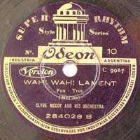 CLYDE McCOY Arg Odeon 284028 Wah Wah Lament 78 RPM  