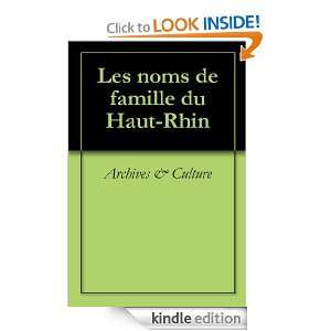 Les noms de famille du Haut Rhin (Oeuvres courtes) (French Edition 
