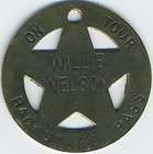 Vintage Willie Nelson Backstage Pass Metal sheriff star  
