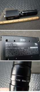 Sony CX 75 Monochrome Machine Vision CCD Camera W/ Lens  