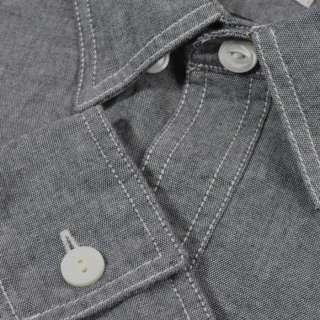 CREW 24053 Gray Selvedge Chambray Utility Shirt XL $98  