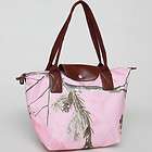 Realtree ® camouflage tote bag w/ flapover top snap closure   pink 