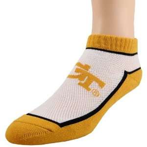 Georgia Tech Yellow Jackets White Gold No Show Socks:  