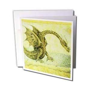   Yellow Dragon   Greeting Cards 12 Greeting Cards with envelopes