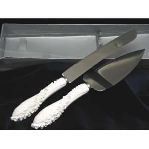  4949 Cake Server Set  Embossed Roses