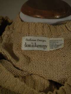 vtg 60s 70s Donnkenny silk knit sweater gold beige S M  