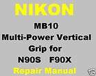 NIKON F90X MB 10 POWER GRIP MF 26 DATA BACK EXC  
