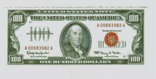 1966 100$ ONE HUNDRED DOLLAR BILL  