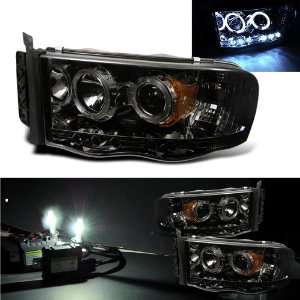   Kit+ 02 05 Dodge Ram Halo LED Smoke Projector Head Lights: Automotive