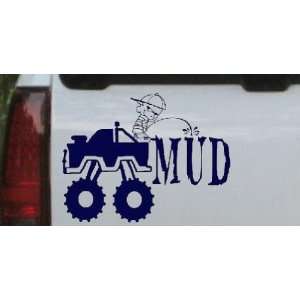Pee On Mud Off Road Car Window Wall Laptop Decal Sticker    Navy 14in 