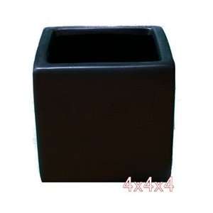  Ceramic Cube Vase 4x4x4   Black: Arts, Crafts & Sewing