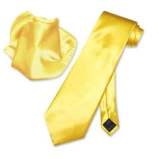  DARK YELLOW GOLD NeckTie Handkerchief Mens Neck Tie Set: Clothing
