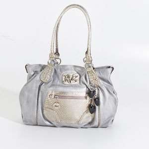 NWT New Kathy Van Zeeland Lovestruck II Shopper Smokey Silver Handbag 