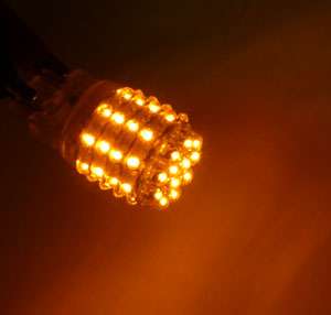1156 7506 48 LED Light Bulbs Pair Amber Wide Angle New  