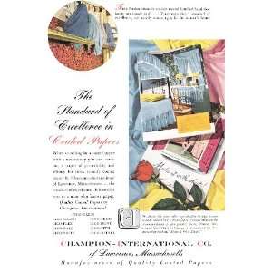  Champion International Company Coated Paper 1952 Original 