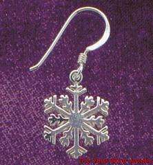 Sterling Silver Snowflake Earrings 11078  