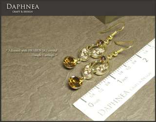 daphnea brown crystal unique dangle earrings FE111117  