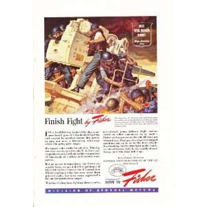  1944 WWII Ad Fisher US Navy 5 Pound Gun Finish Fight Dean 