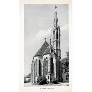  1956 Print Strassengel Pilgrim Church Rein Abbey Mur River 