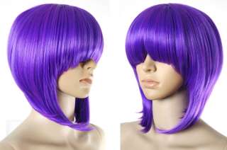Cosplay Short Purple Party Hair Wig W/ Bang Z11  