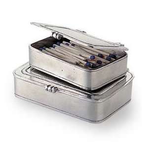  Match Pewter Lidded Boxes   Monogrammable