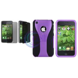 Black/Purple Cup Shape Snap On Case+LCD Privacy Filter For Apple 