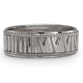 950 Platinum Roman Design Wedding Band Ring  