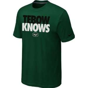  Tim Tebow New York Jets Green Nike Tebow Knows T Shirt 