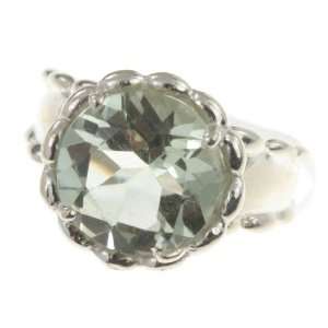    925 Sterling Silver GREEN AMETHYST Ring, Size 7.5, 6.62g: Jewelry