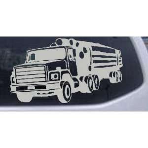Logging Truck Business Car Window Wall Laptop Decal Sticker    Silver 
