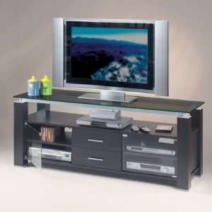  EL 996N 65.75 Black Credenza TV Stand and Audio Rack 