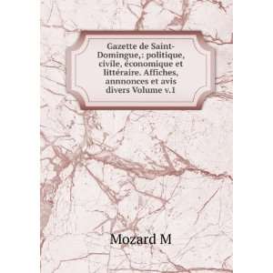   , annnonces et avis divers Volume v.1 Mozard M  Books