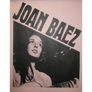  Joan Baez Rare 1960s Folk Pink Poster 17x22 Everything 