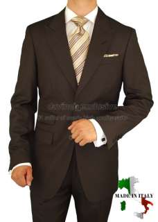 VALENTINO $1498 MENS SUIT WOOL A135 BROWN 46R  