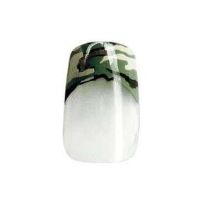 Army Camo/Camouflage French Tip Glue/Stick/Press On Artificial/False 