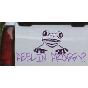 Purple 22in X 10.2in    Feelin Froggy Funny Animals Car Window Wall 