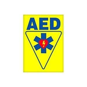   AED (W/GRAPHIC) Sign   14 x 10 Adhesive Dura Vinyl