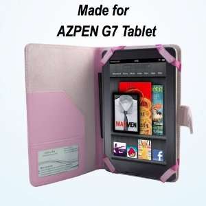  AZPEN G7 7 Inch Android Tablet Leather Case   Pink 
