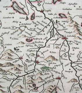 1633 (1585) Mercator Map SALZBURG CARINTHIA AUSTRIA  