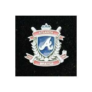 Atlanta Braves Team Crest Pin (2x):  Sports & Outdoors